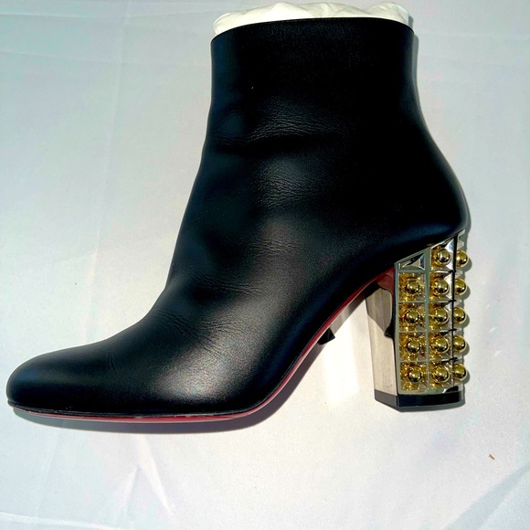 Christian Louboutin Vasa Booty with chrome and gold heels. - Picture 9 of 11